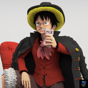 Luffy Gum‑Gum Gatling Diorama – One Piece 3D Print STL