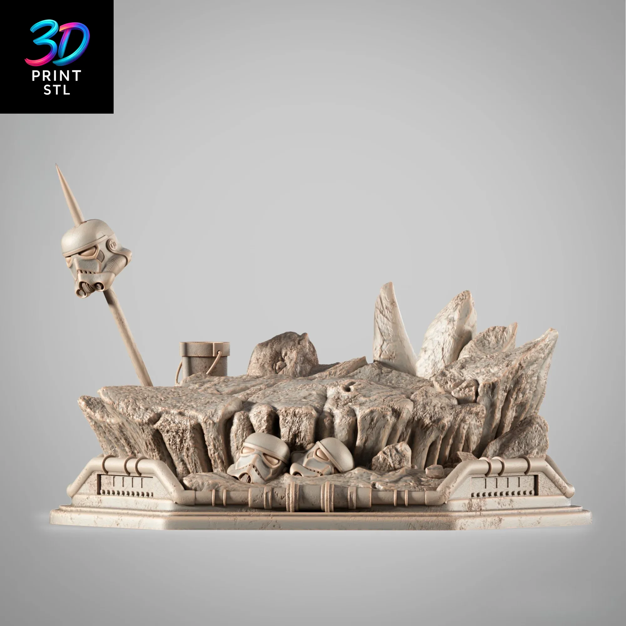 Mandalorian on Blurrg Figure Star Wars | 3D Print Model | STL - Image 5