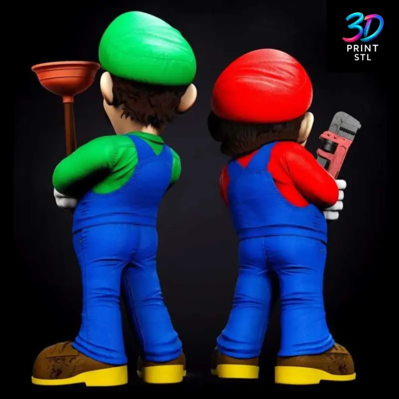 Mario & Luigi Super Mario Bros | 3D Print File | STL - Image 4