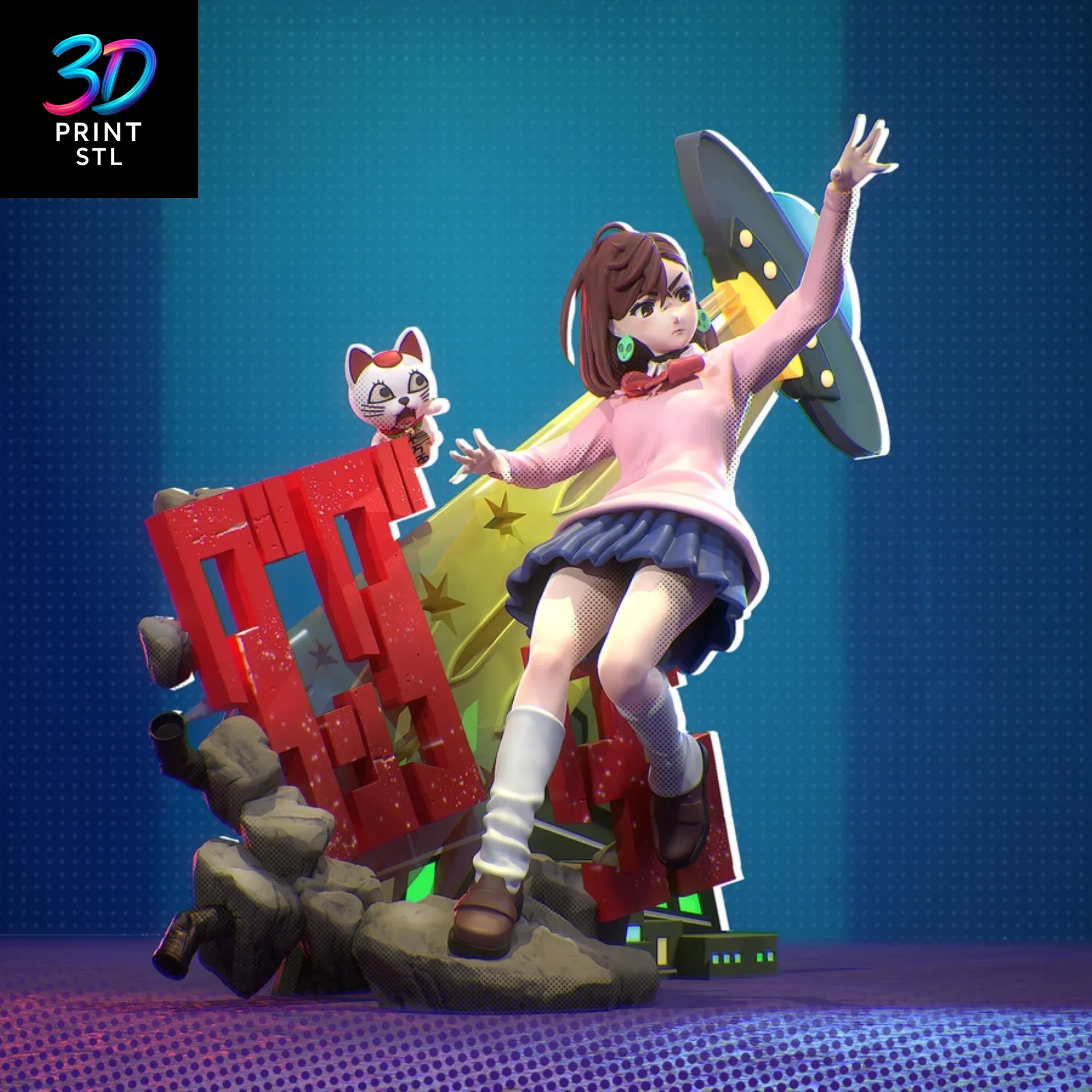 Momo Ayase Diorama Dan Da Dan | 3D Print File | STL - Image 2