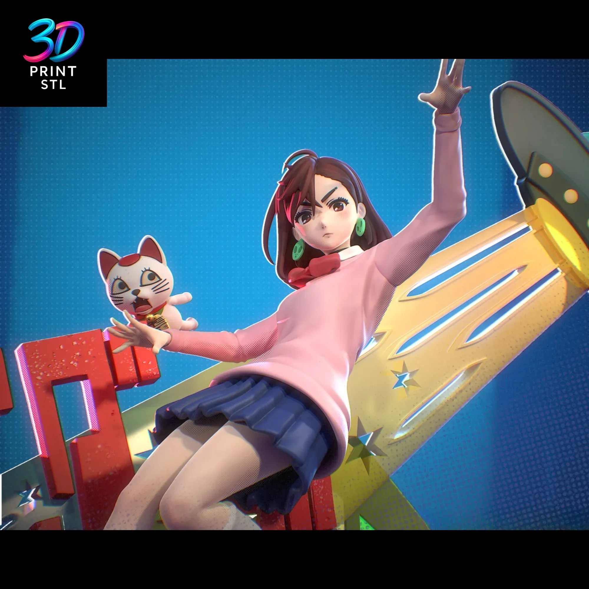 Momo Ayase Diorama Dan Da Dan | 3D Print File | STL - Image 5