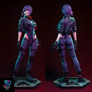 Motoko Kusanagi with 2 Guns STL 3D Print Model 2