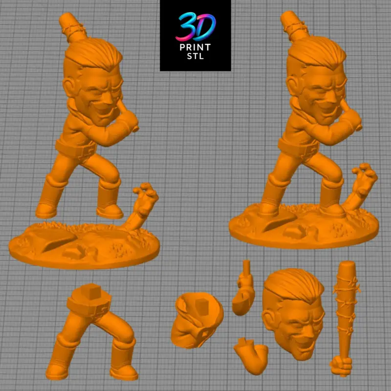 Negan Chibi The Walking Dead | STL for 3D Printers - Image 4