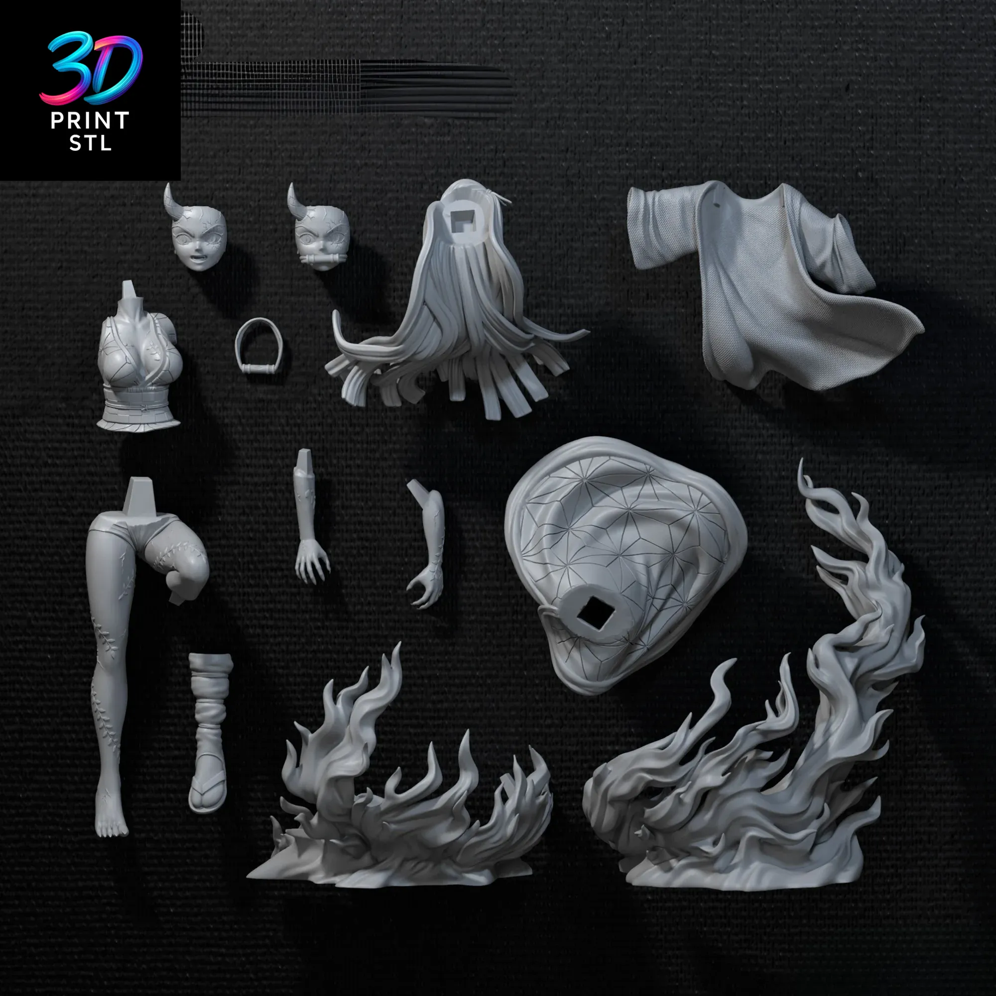 Nezuko Kamado Demon Form Demon Slayer | 3D Print File | STL - Image 8