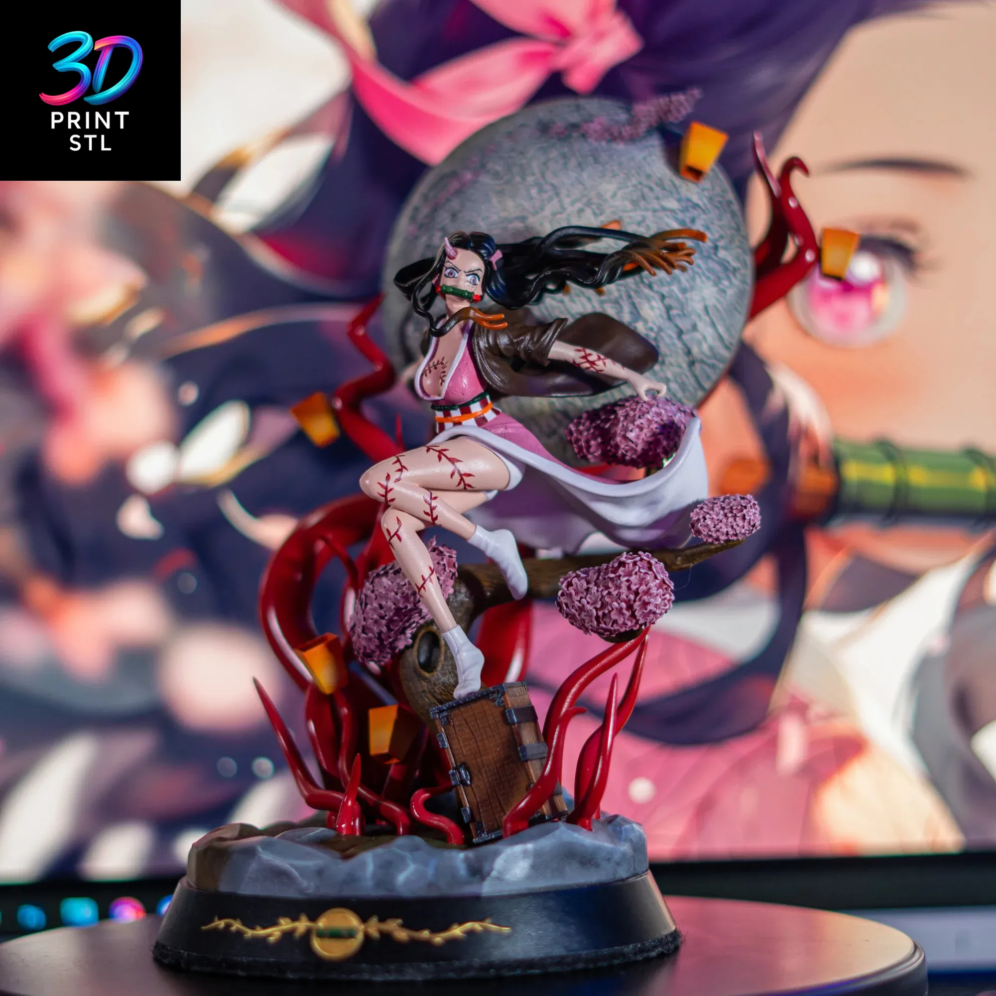 Nezuko Kamado Diorama Demon Slayer | 3D Print File | STL - Image 4