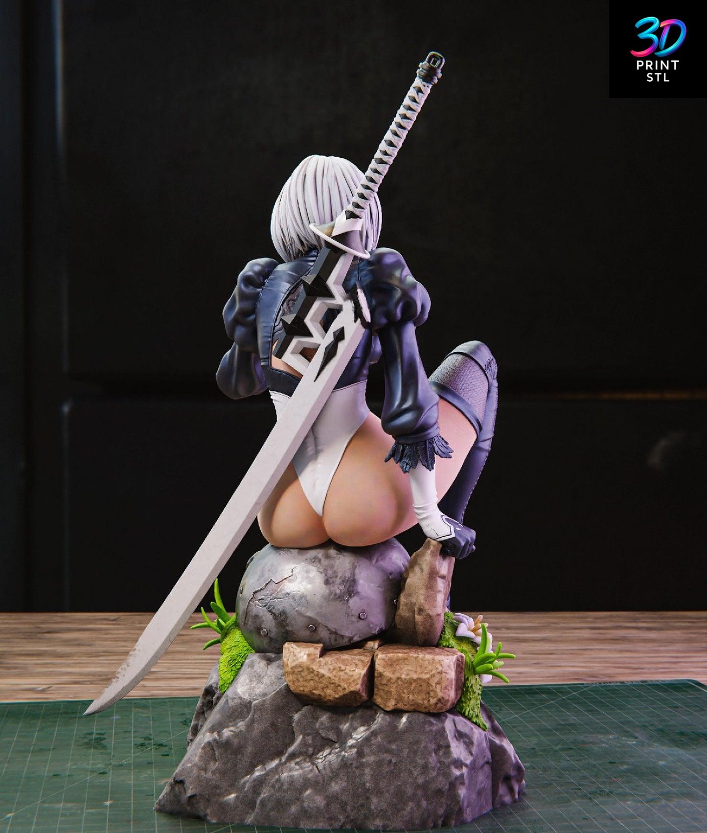 2B YoRHa Android STL – Premium Nier Automata Model - Image 2