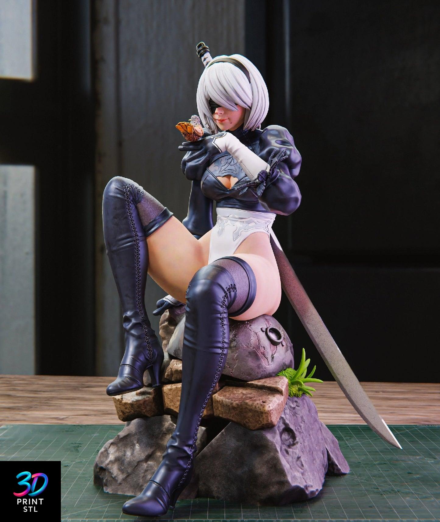 2B YoRHa Android STL – Premium Nier Automata Model - Image 3