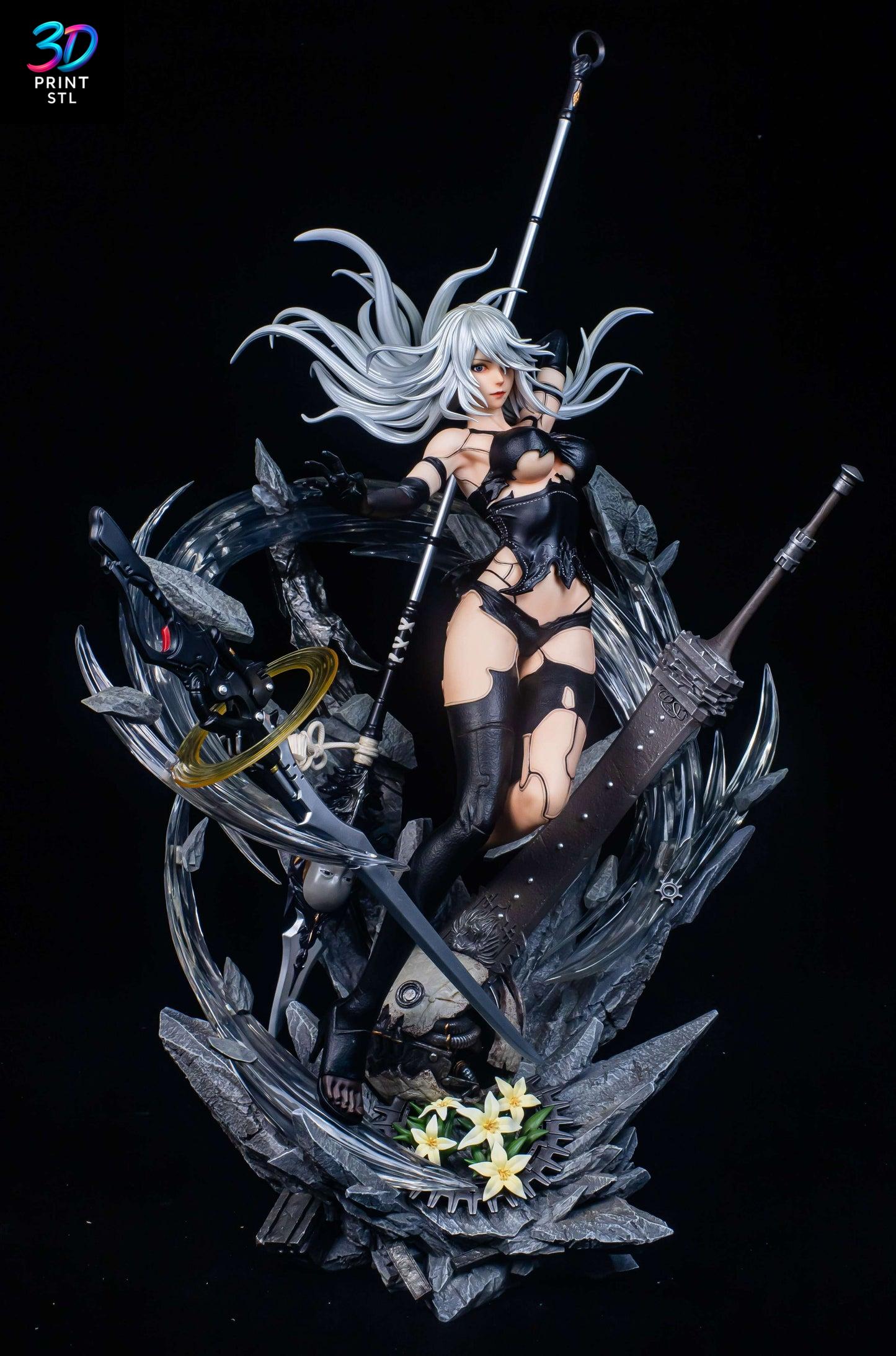 Nier Automata 2B Figure| 3D Print File | STL - Image 2