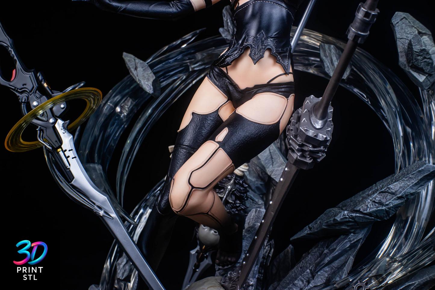 Nier Automata 2B Figure| 3D Print File | STL - Image 3