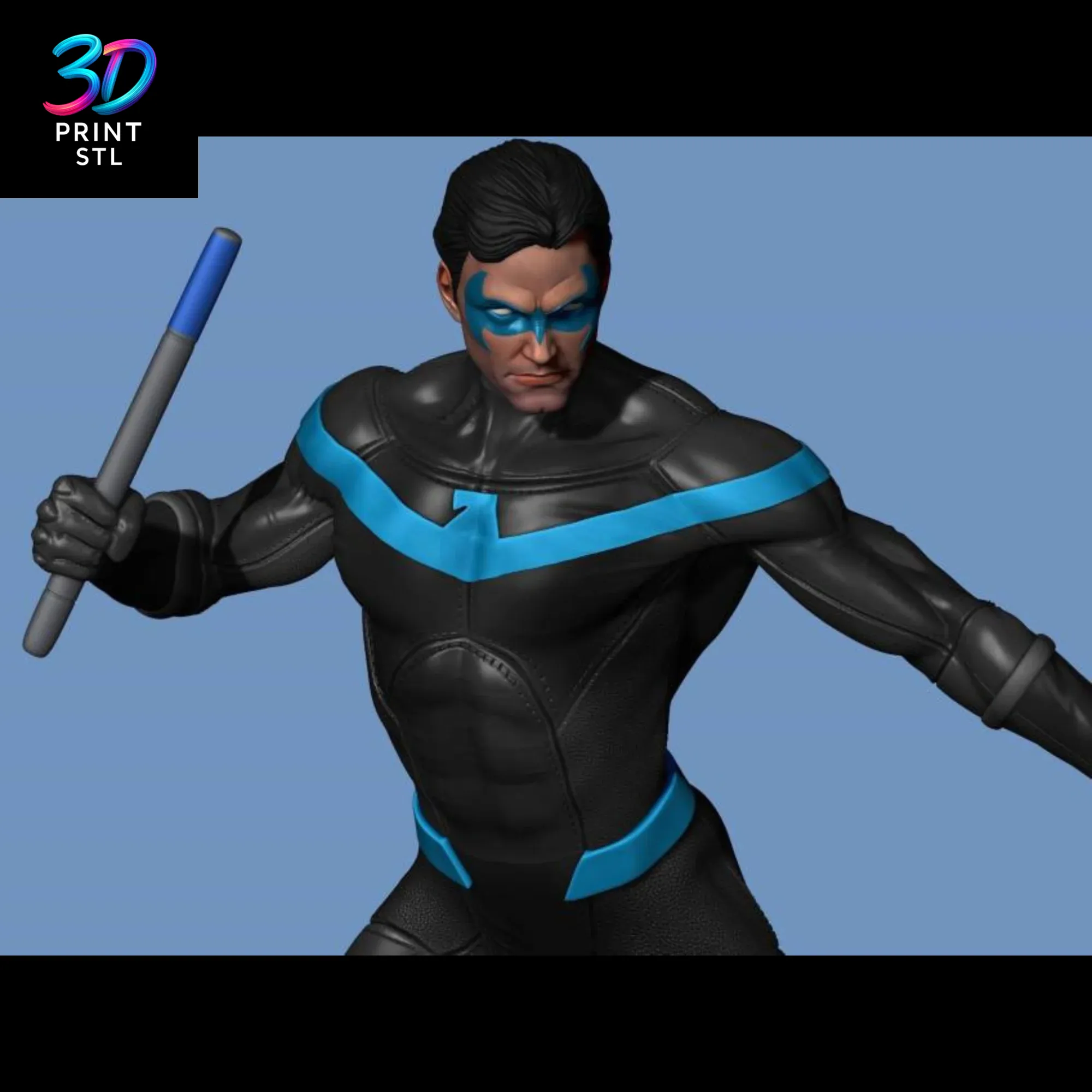 Nightwing Figure DC Comics | 3D Print Model | STL - Image 2