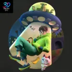 Okarun UFO Abduction Diorama Dan Da Dan | 3D Print Model | STL