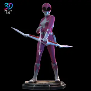 Pink Power Ranger Figure Mighty Morphin | STL for 3D Printers