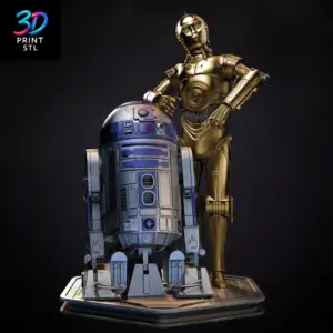 R2D2 and C3PO Figure Star Wars | STL File for 3D Printing