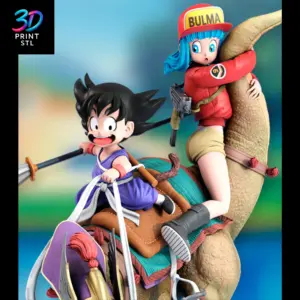 STL20Goku2020Bulma20on20Dinosaur2020Dragon20Ball20203D20Printable20Figure202