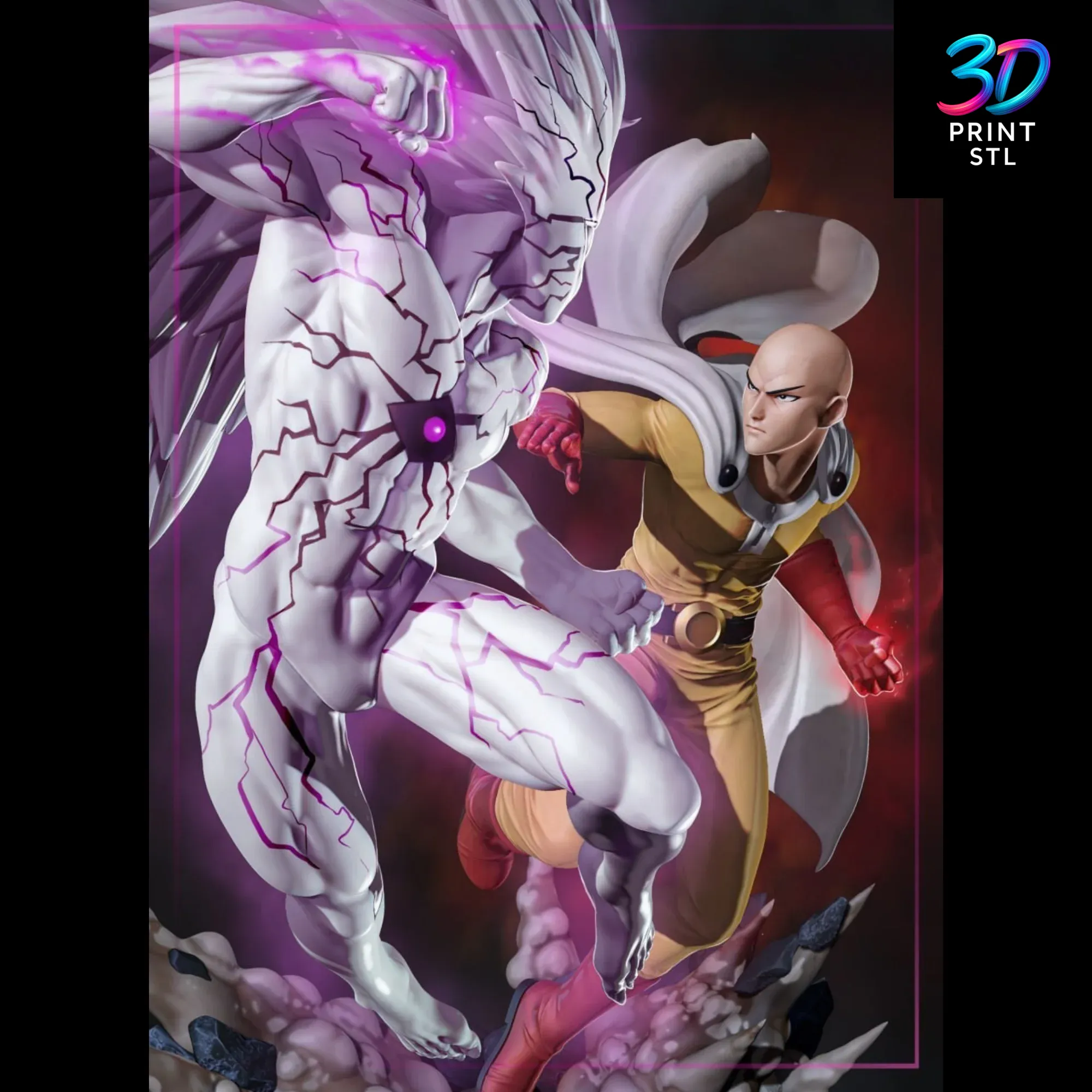 Saitama vs Boros Diorama One Punch Man | 3D Print File | STL - Image 2