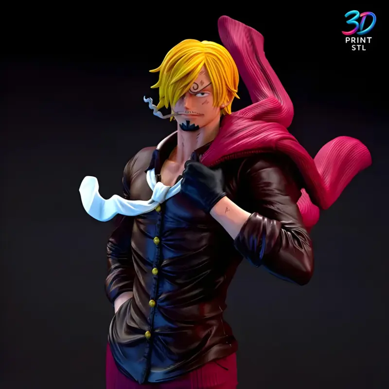 Sanji Straw-Hat Chef Statue | STL 3D Print File - Image 4