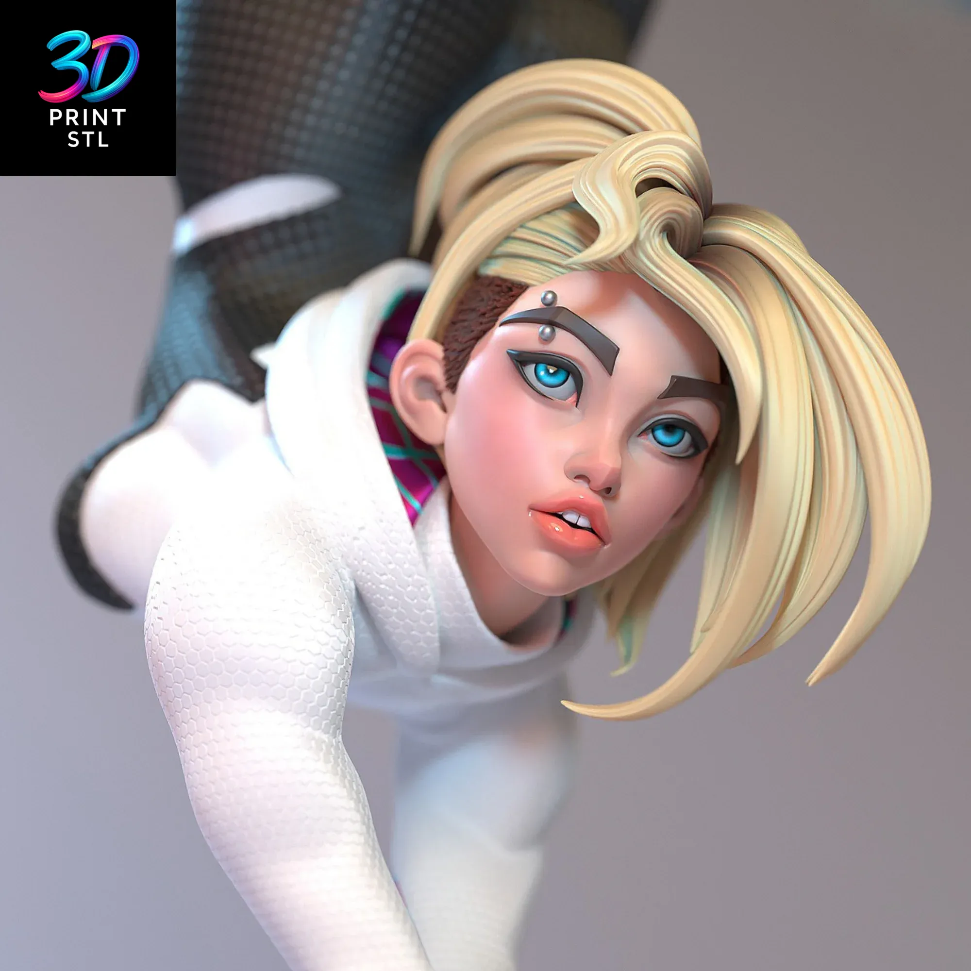 Spider-Gwen Figure Marvel | 3D Print Model | STL - Image 4