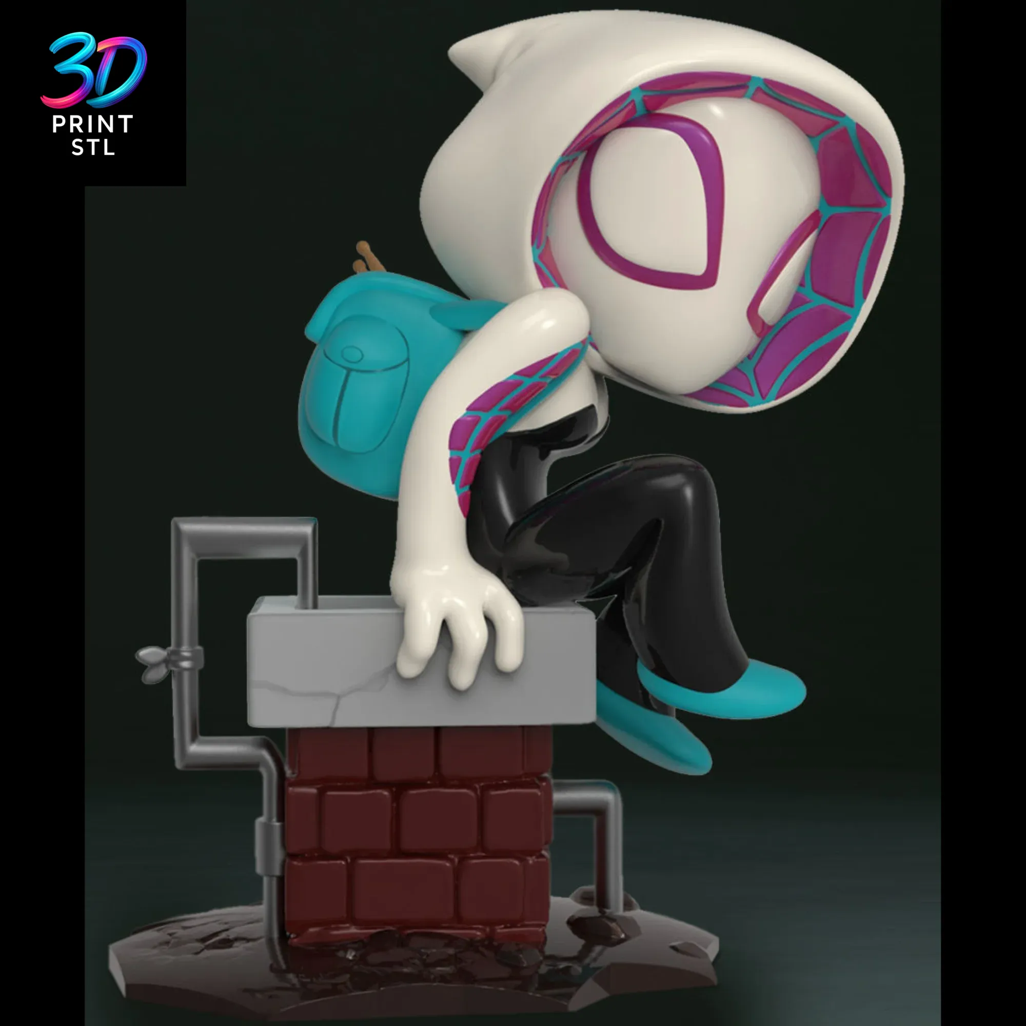 Spider Gwen Chibi Marvel | STL for 3D Printers