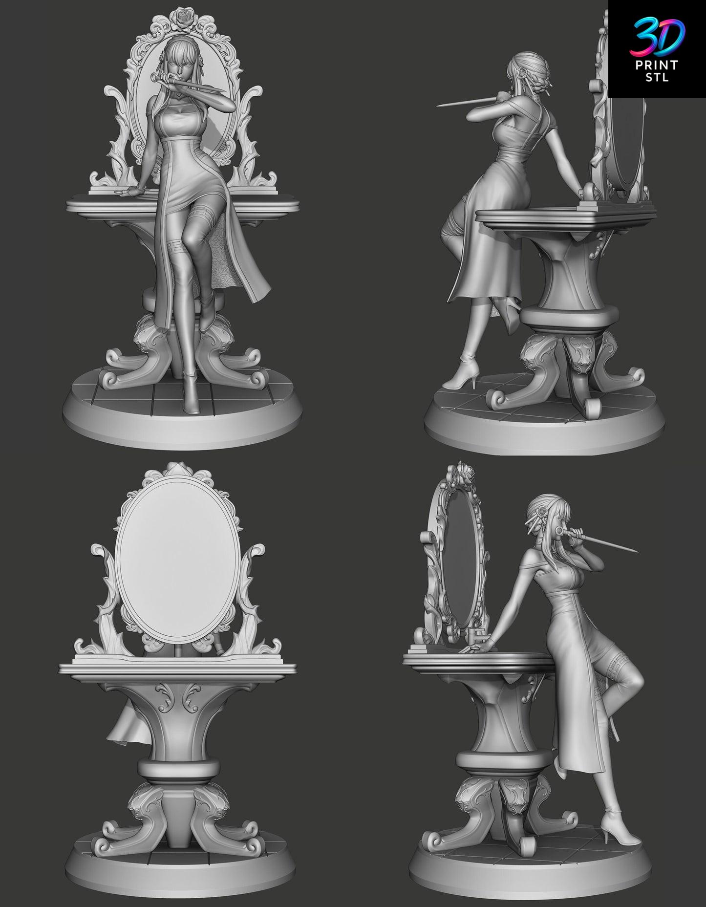 Thorn Princess Yor Statue | Spy x Family STL 3D Print File - Image 5