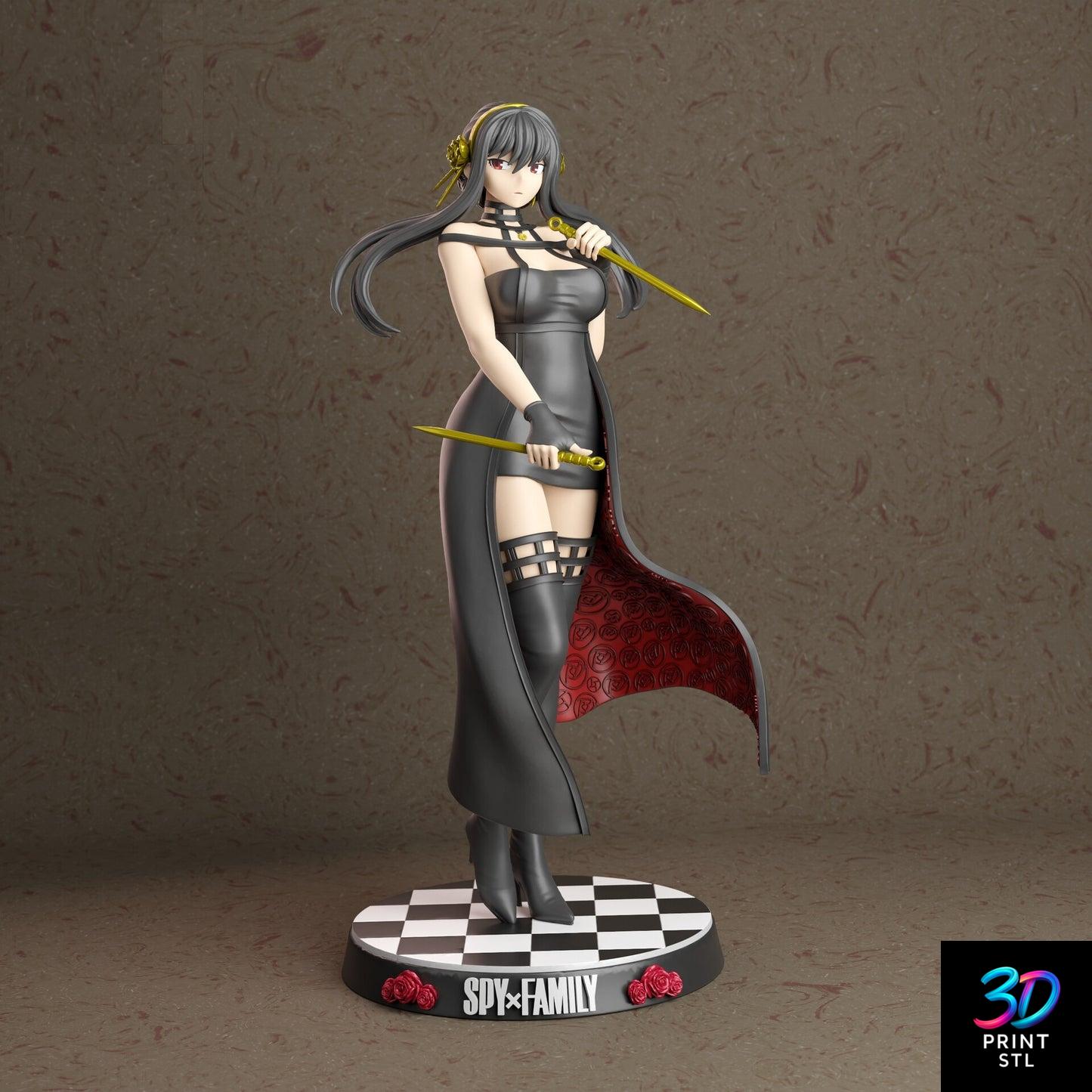 Spy x Family Yor Assassin Pose – STL Model for 3D Printers