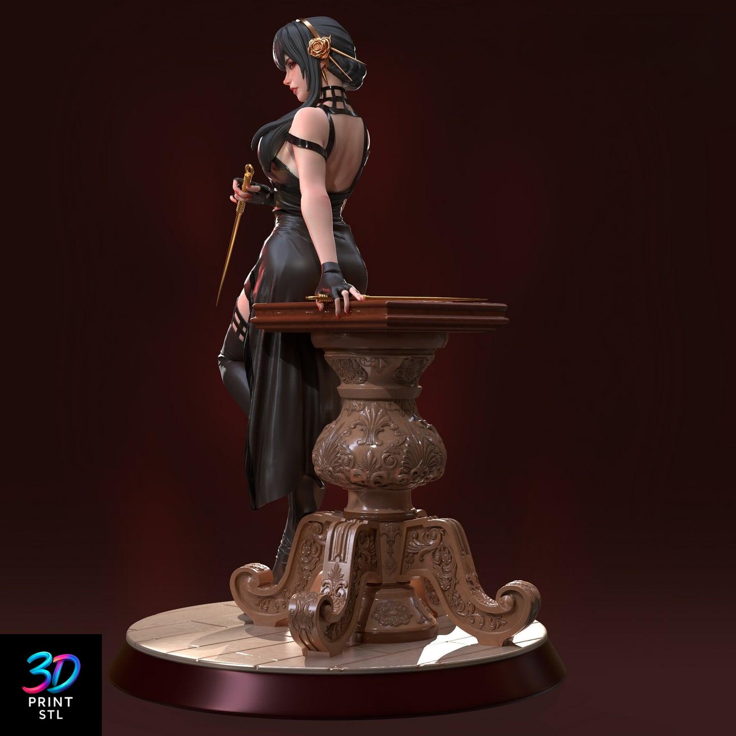 Yor Forger Elegant Dress Figure – STL 3D Print Model