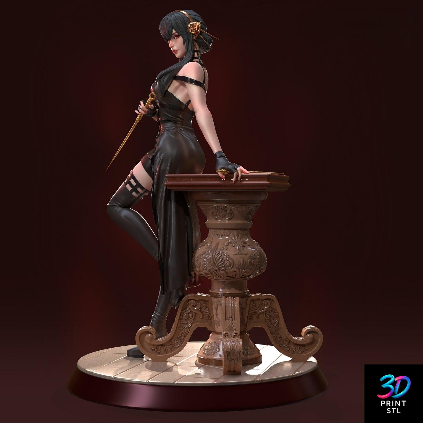 Yor Forger Elegant Dress Figure – STL 3D Print Model - Image 4