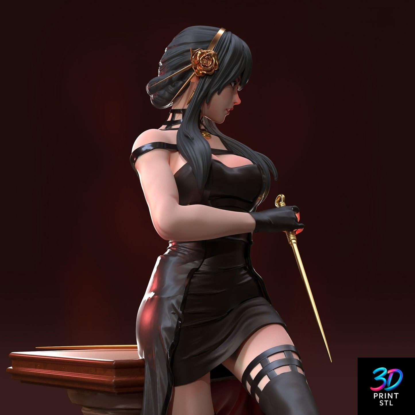 Yor Forger Elegant Dress Figure – STL 3D Print Model - Image 5