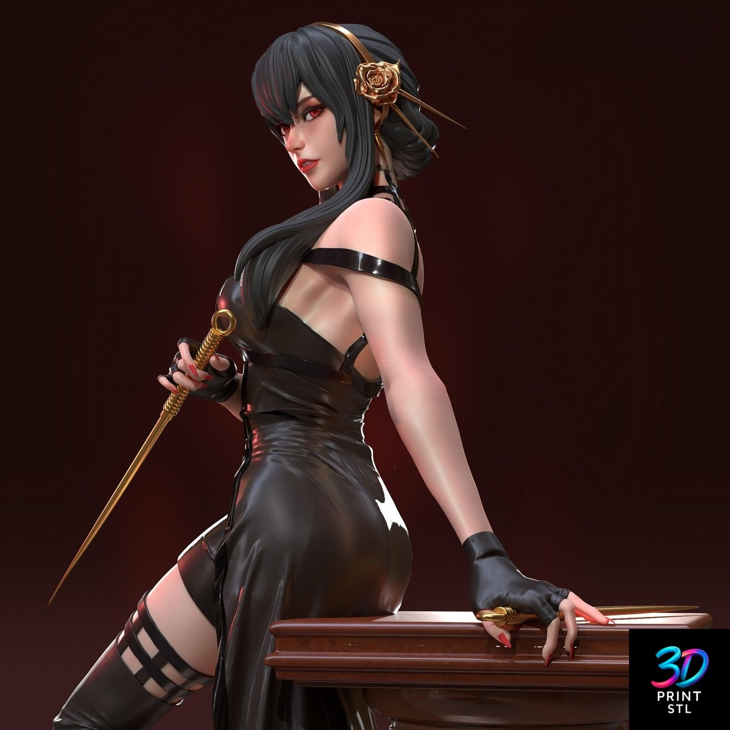 Yor Forger Elegant Dress Figure – STL 3D Print Model - Image 6