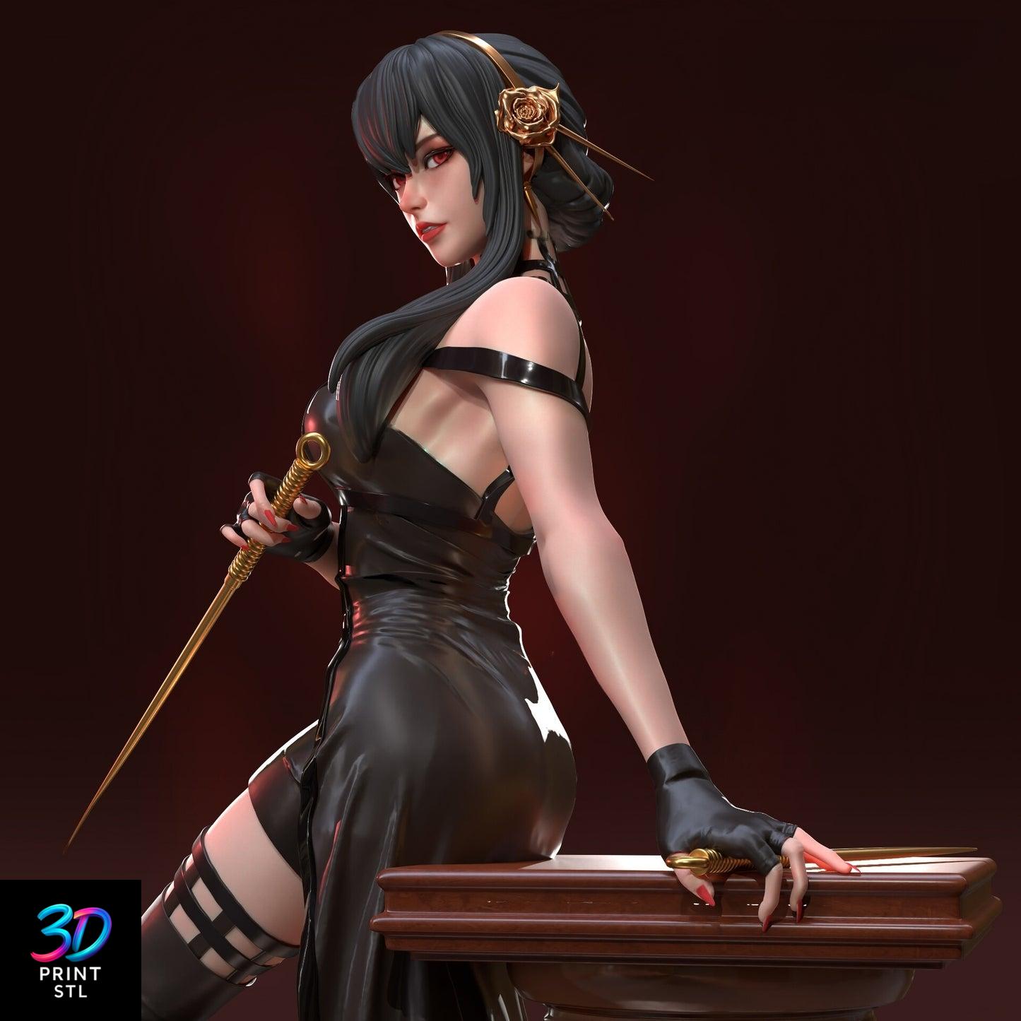 Yor Forger Elegant Dress Figure – STL 3D Print Model - Image 7