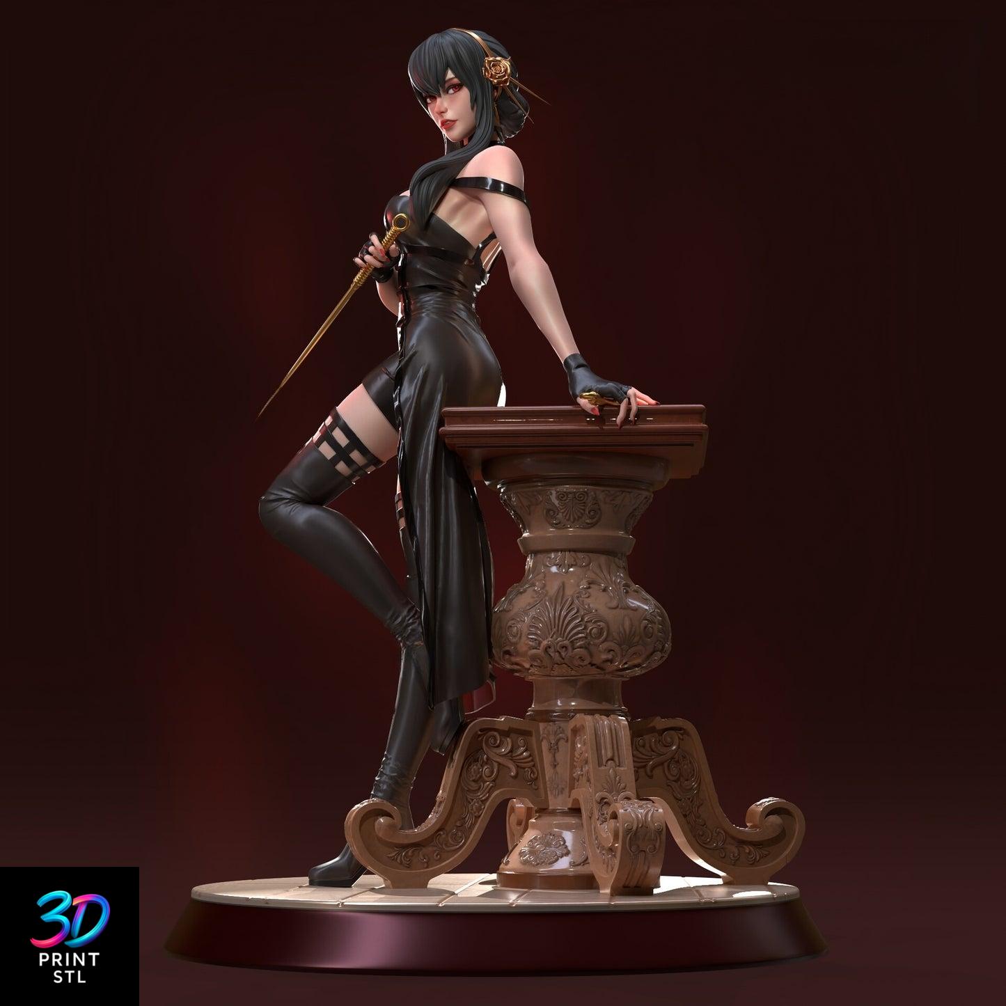 Yor Forger Elegant Dress Figure – STL 3D Print Model - Image 8