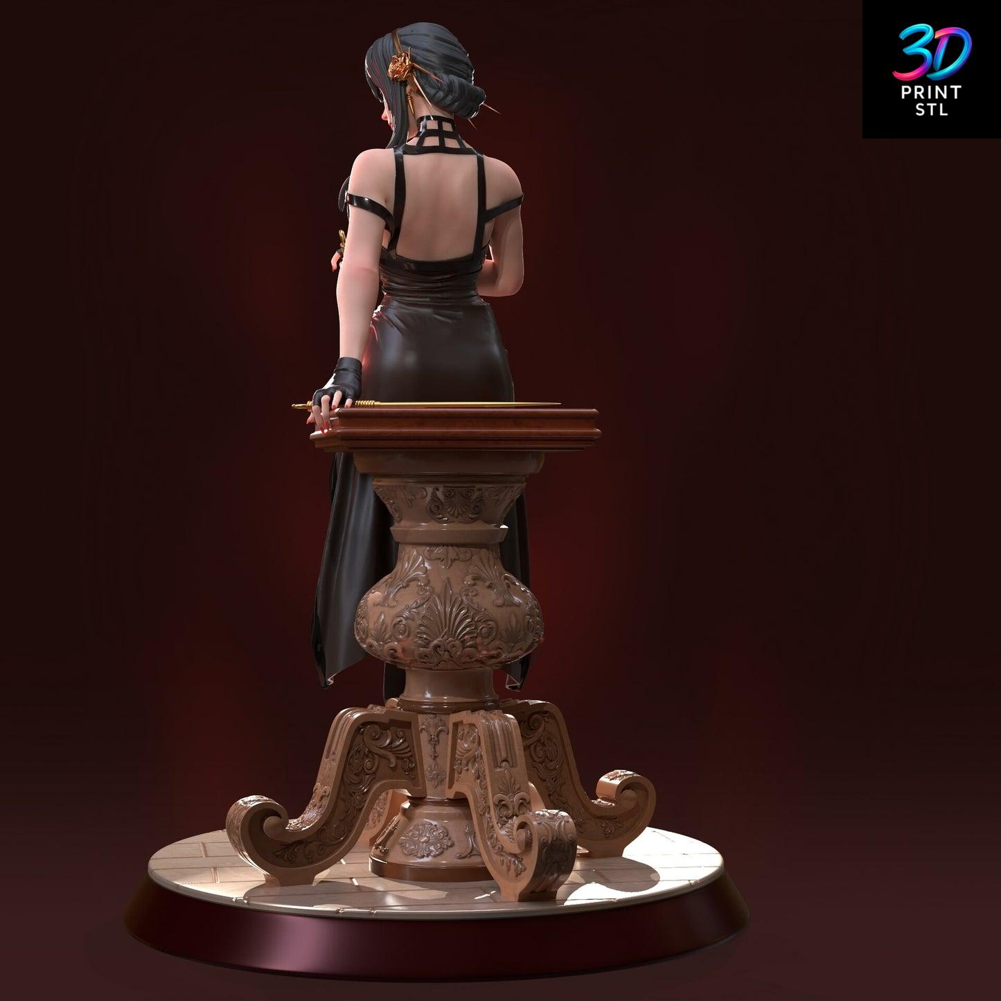 Yor Forger Elegant Dress Figure – STL 3D Print Model - Image 9