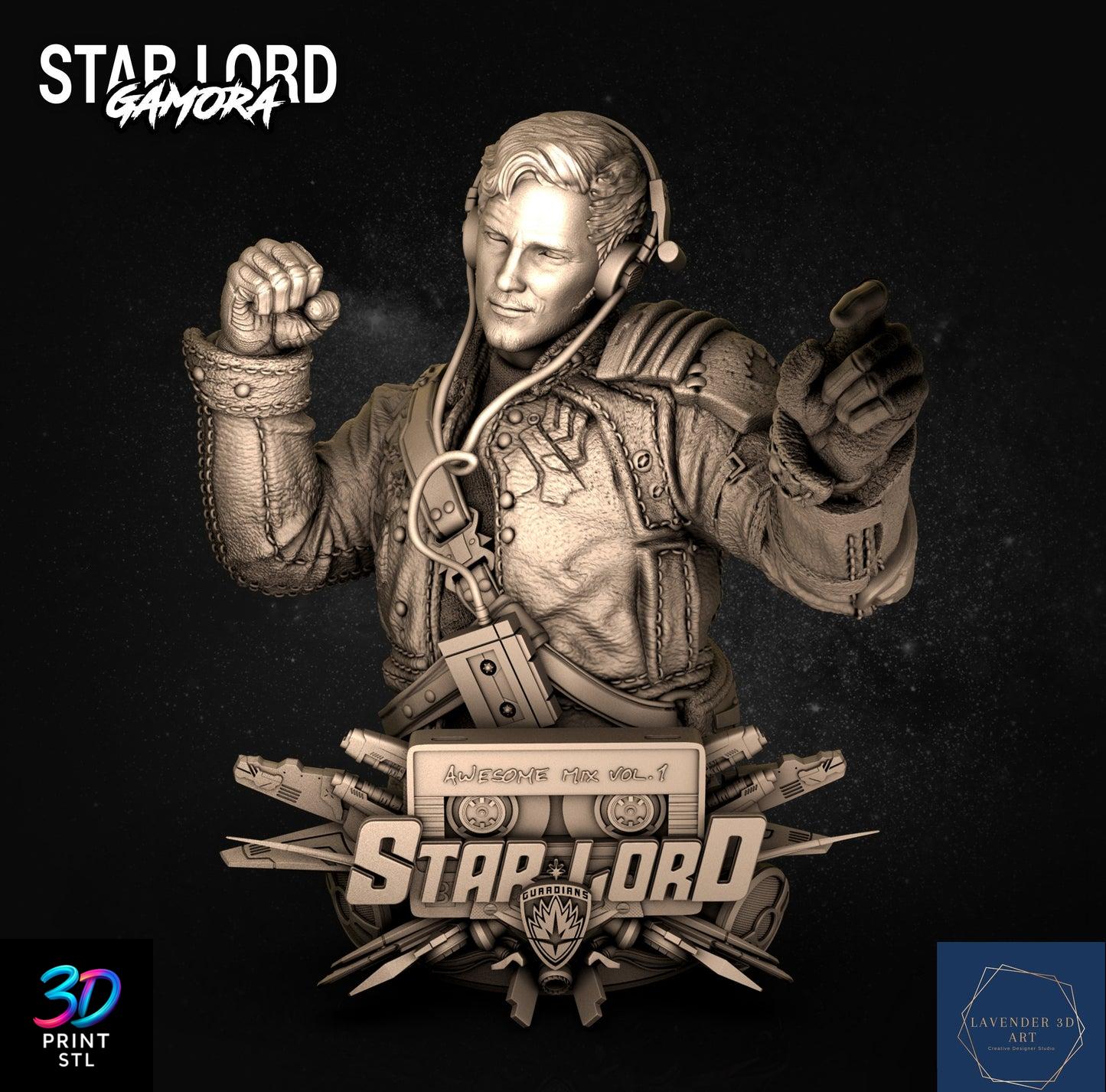 Starlord Bust Avengers | 3D Print File | STL