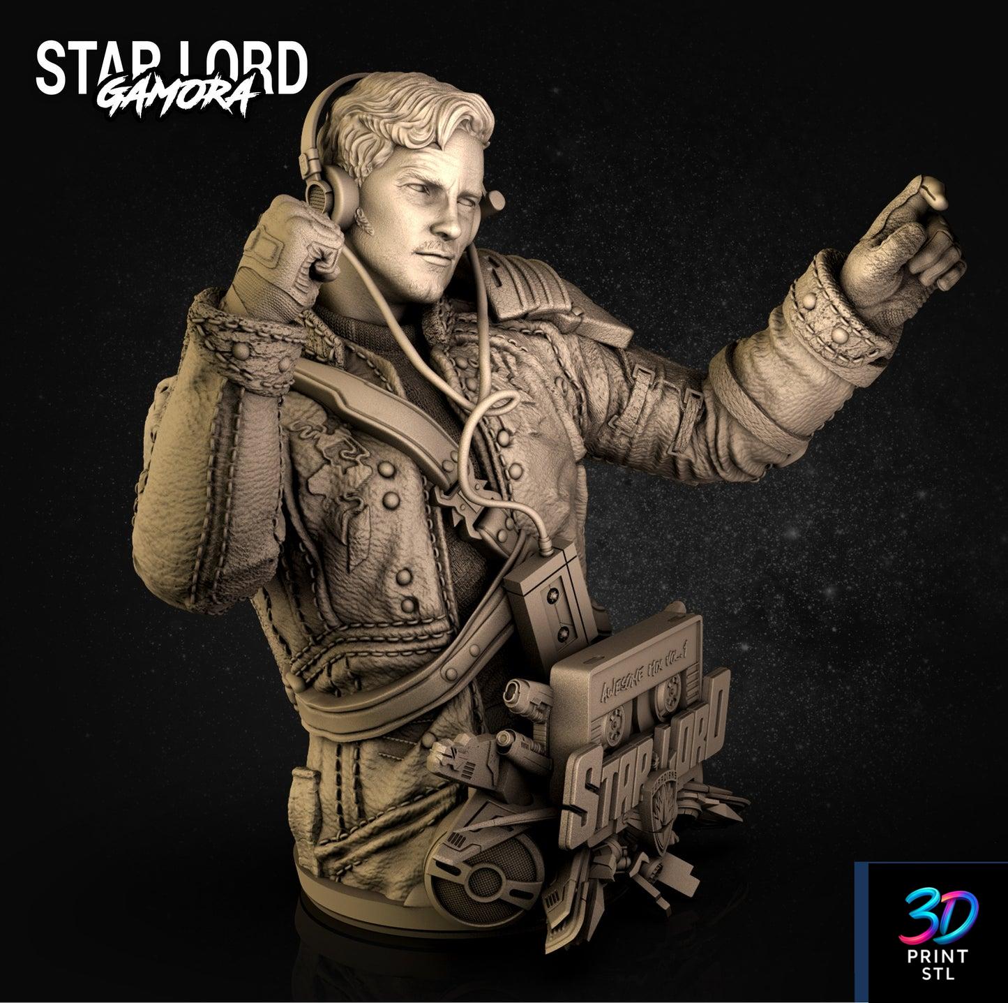 Starlord Bust Avengers | 3D Print File | STL - Image 2