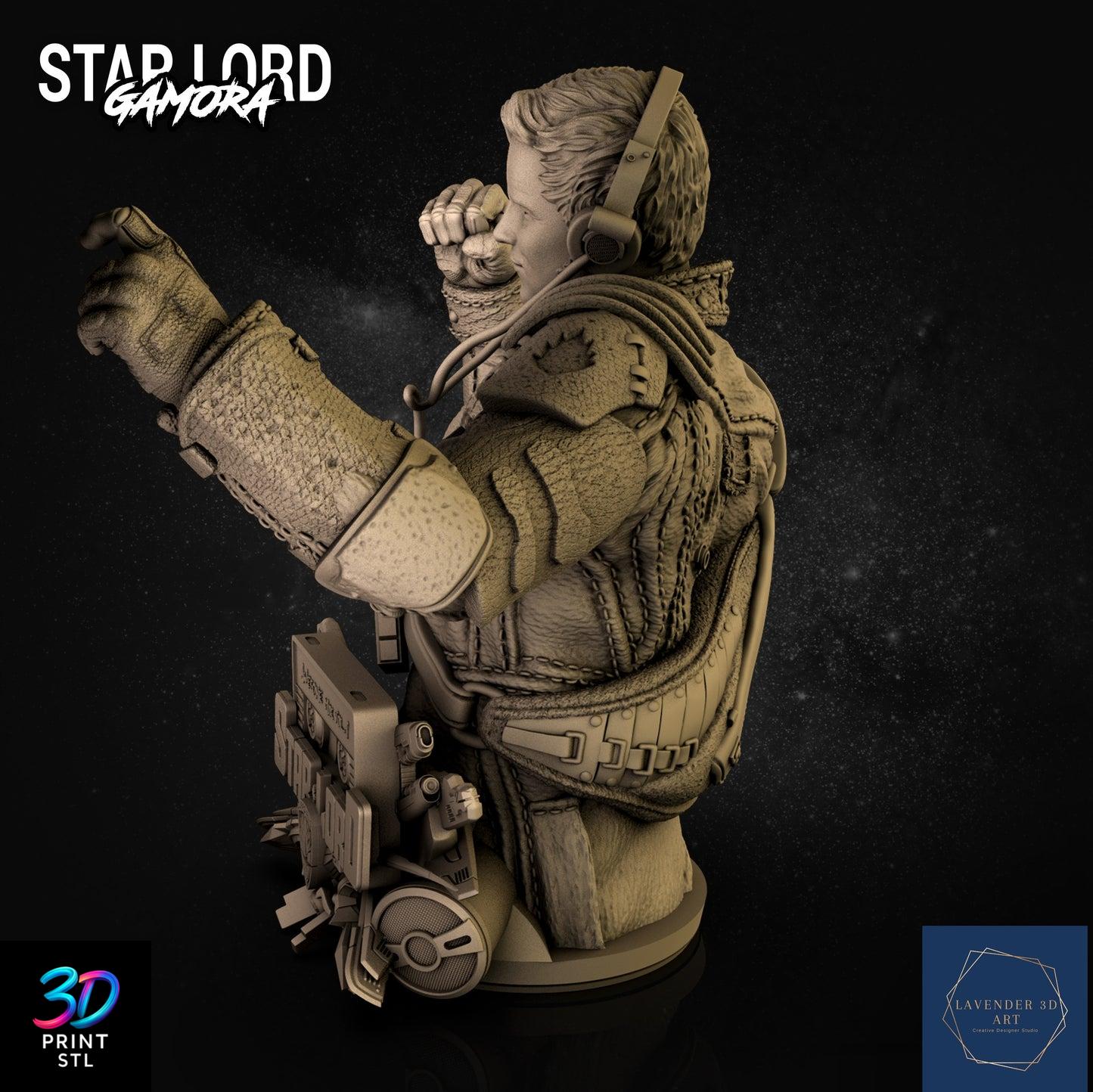 Starlord Bust Avengers | 3D Print File | STL - Image 3
