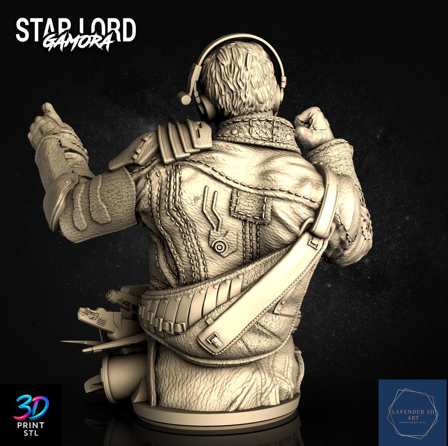 Starlord Bust Avengers | 3D Print File | STL - Image 4