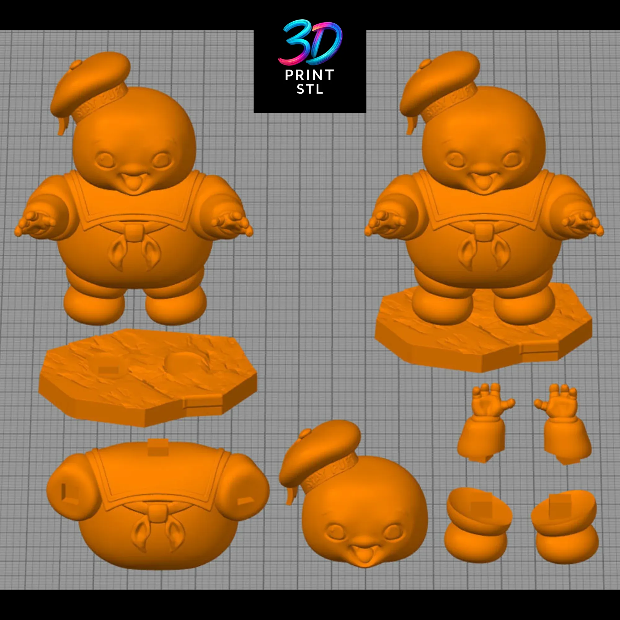 Stay Puft Chibi Ghostbusters | STL for 3D Printers - Image 4
