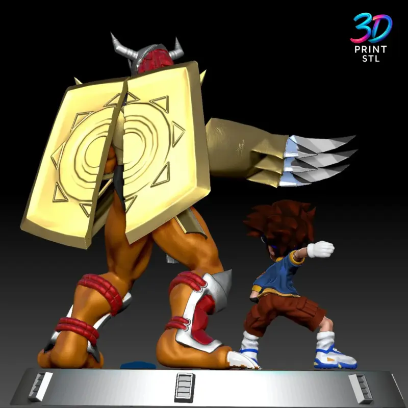 Tai & WarGreymon Diorama Digimon | 3D Print File | STL - Image 3