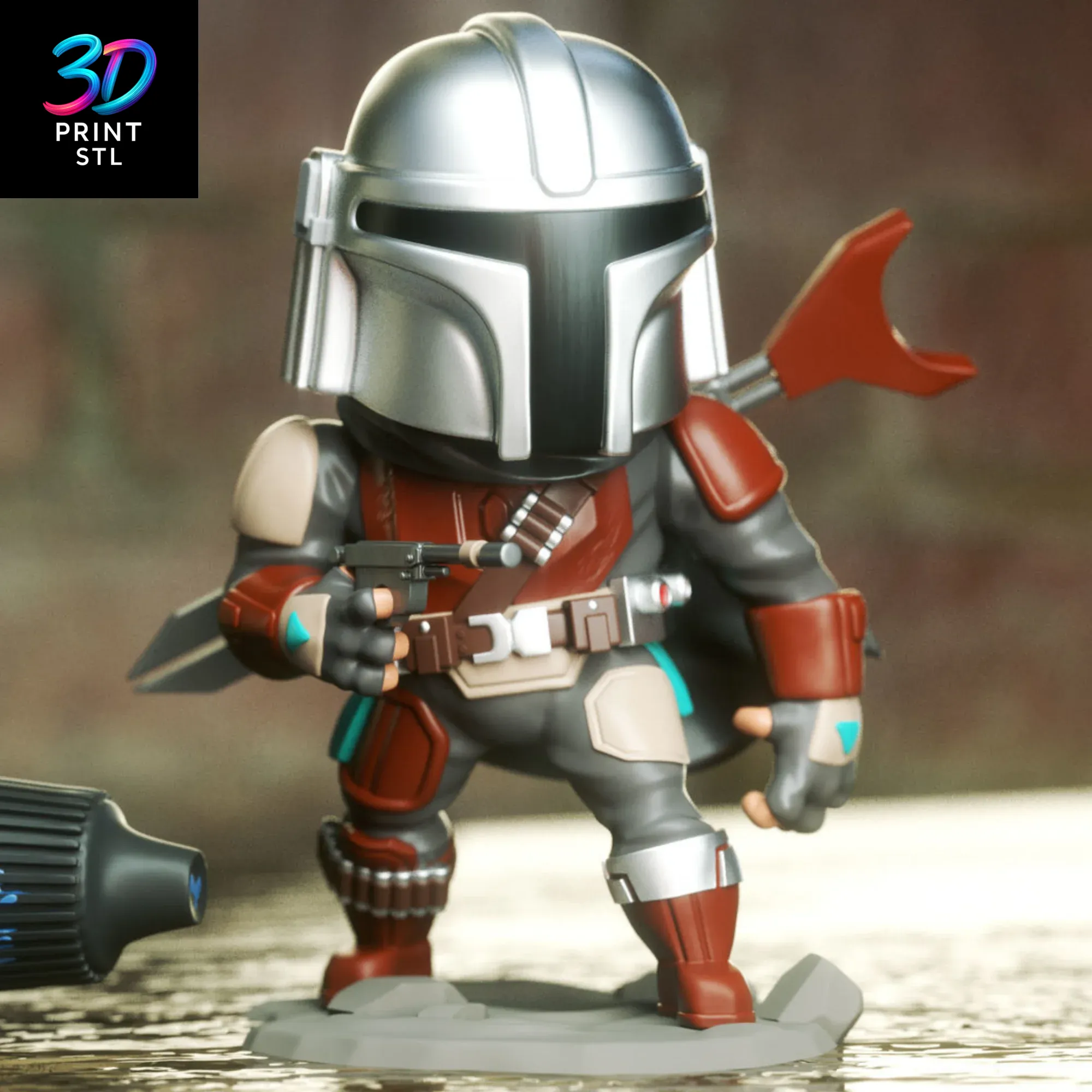 The Mandalorian Chibi Star Wars | 3D Print File | STL