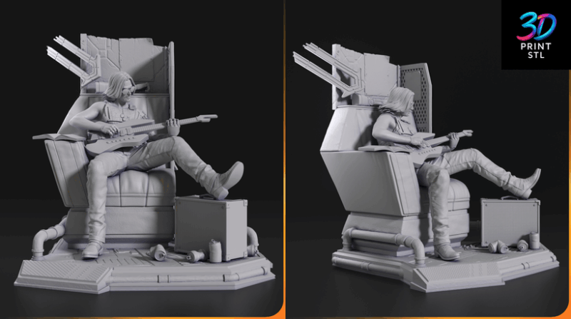 Johnny Silverhand Cyberpunk 2077 | 3D Print File | STL - Image 3