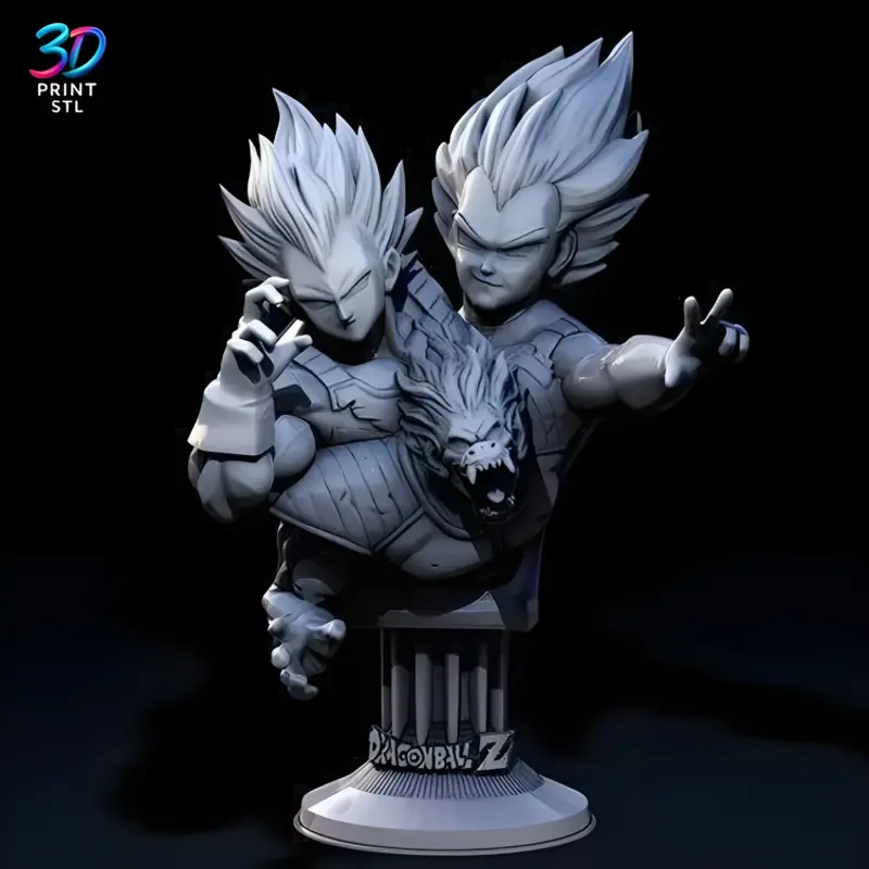 Vegeta Bust Dragon Ball Z | STL for 3D Printers