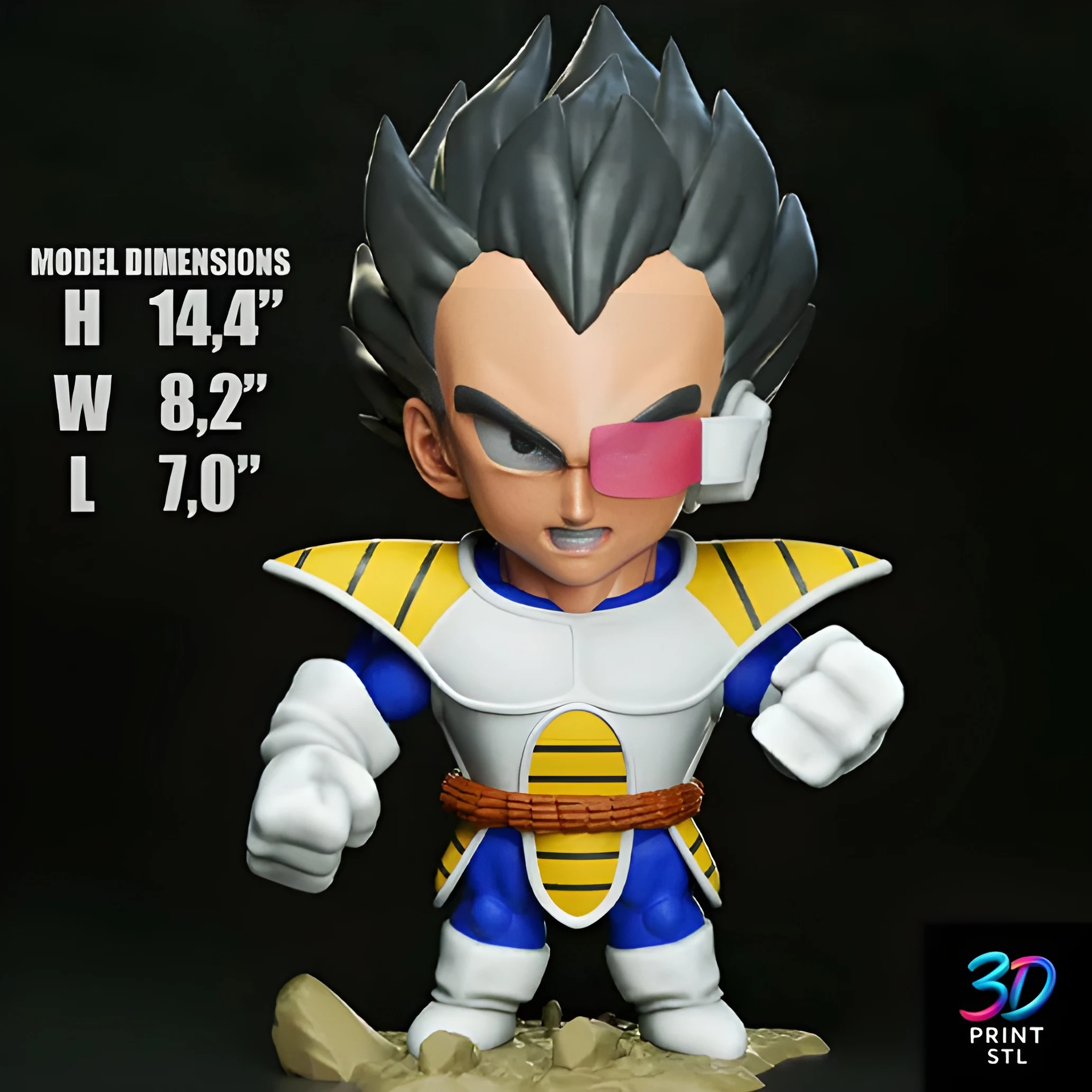Vegeta Chibi Dragon Ball Z | 3D Print Model | STL