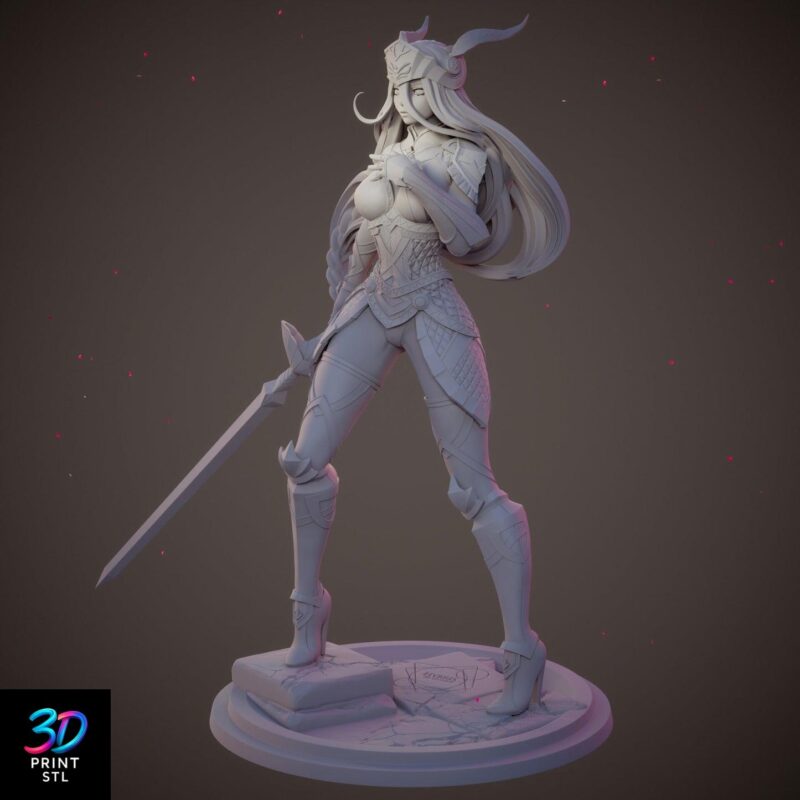 Warrior Girl Anime | 3D Print File | STL - Image 2