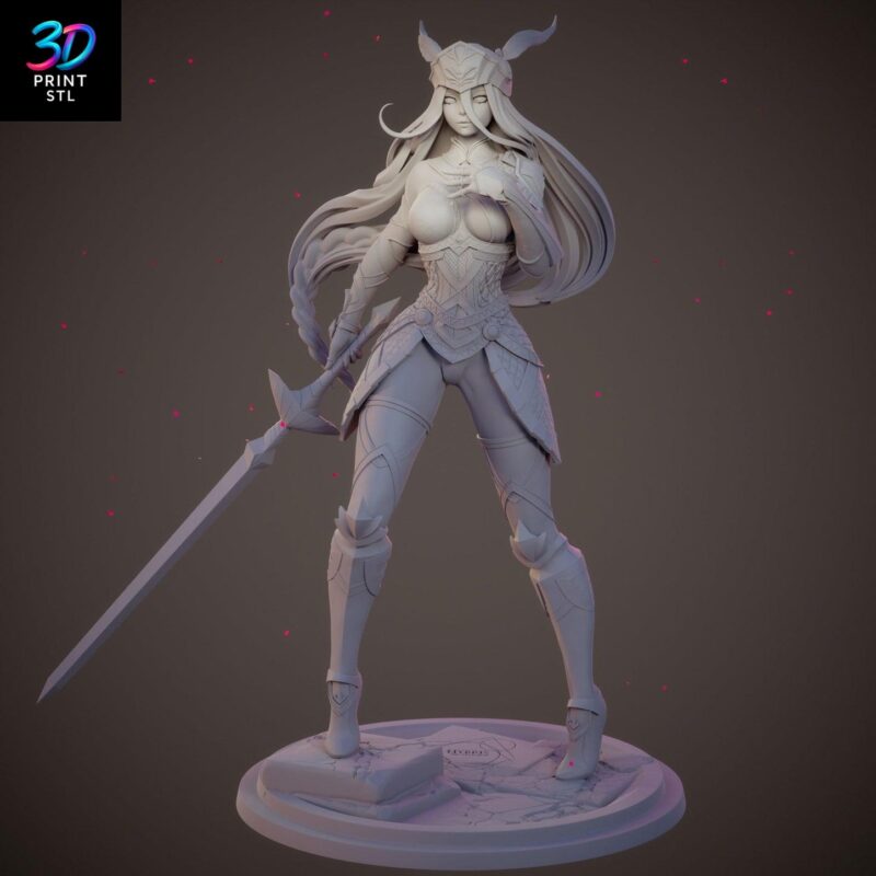 Warrior Girl Anime | 3D Print File | STL - Image 3