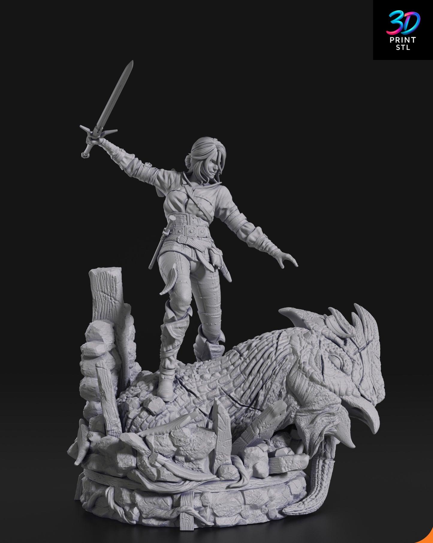 Ciri The Witcher | 3D Print File | STL - Image 5