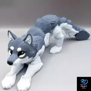 Wolf Articulated Flexi Toy | 3D Print File | STL