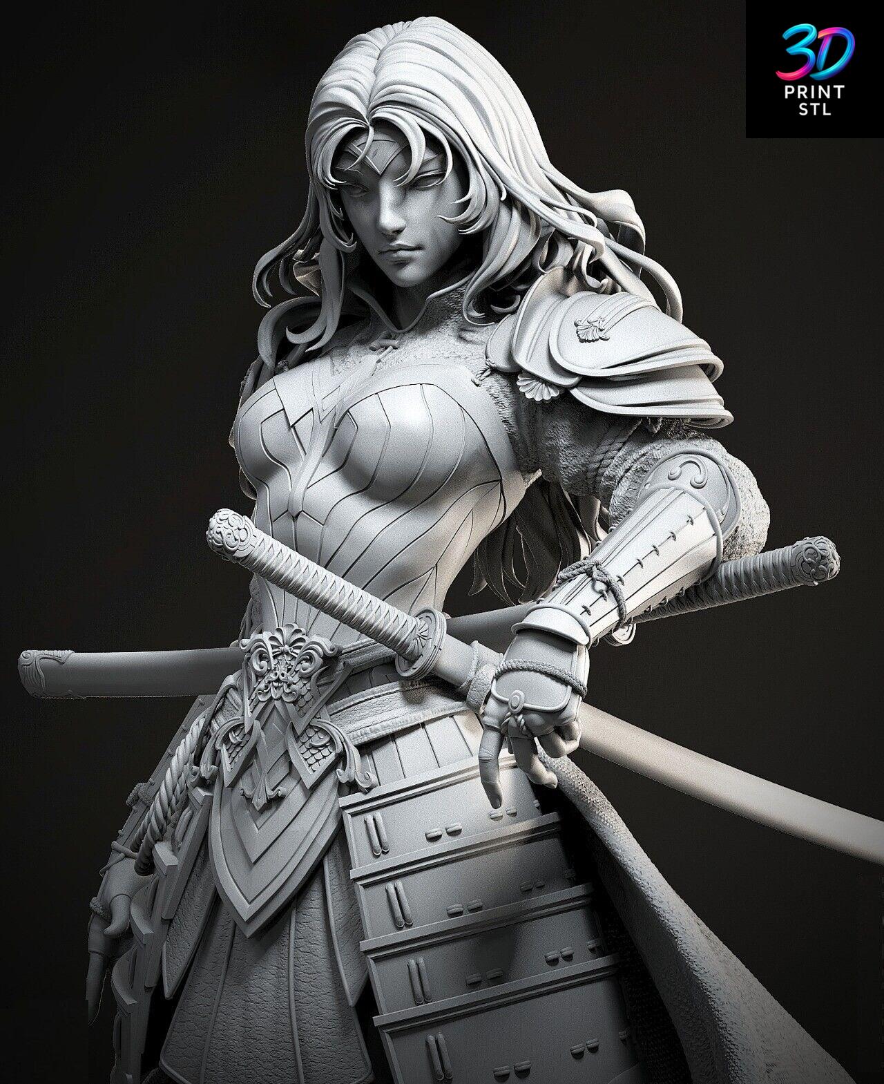 Wonder Woman Samurai Anime | 3D Print File | STL - Image 2